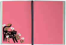 Load image into Gallery viewer, Roger la Borde Cinnamon Blue Cats Luxe Illustrated Journal