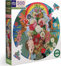 Load image into Gallery viewer, "Theatre of Flowers" 500 Piece Round Puzzle