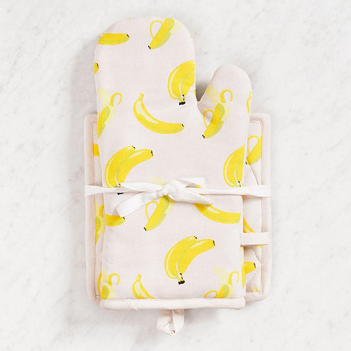 Banana Print Mitt and Potholder