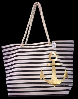Anchor Stripe Tote Bag - Petals and Postings