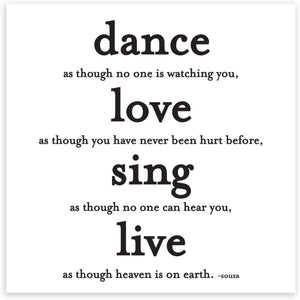 "Dance Love Sing Live" Magnet