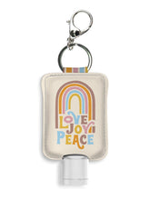 Load image into Gallery viewer, Love Joy Peace Hand-Sanitizer Holder With Travel Bottle