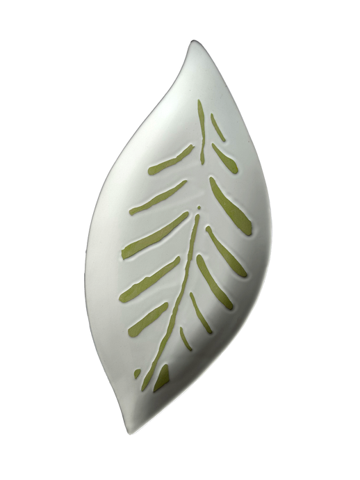 Large Ceramic Serving Plate - Safari White & Green