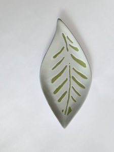 Safari White & Green Ceramic Guest Plate