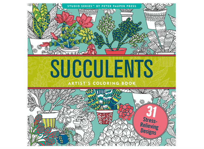Succulent Design Artist's Coloring Book