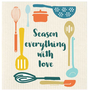 "Season Everything with Love" Swedish Dish Cloth