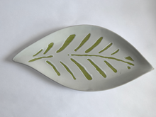 Load image into Gallery viewer, Large Ceramic Serving Plate - Safari White &amp; Green