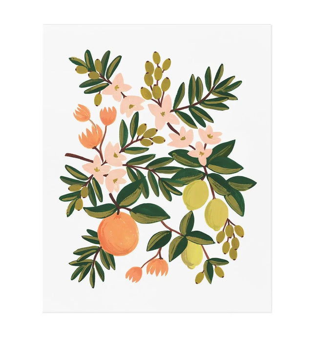 Citrus Floral - Small Art Print