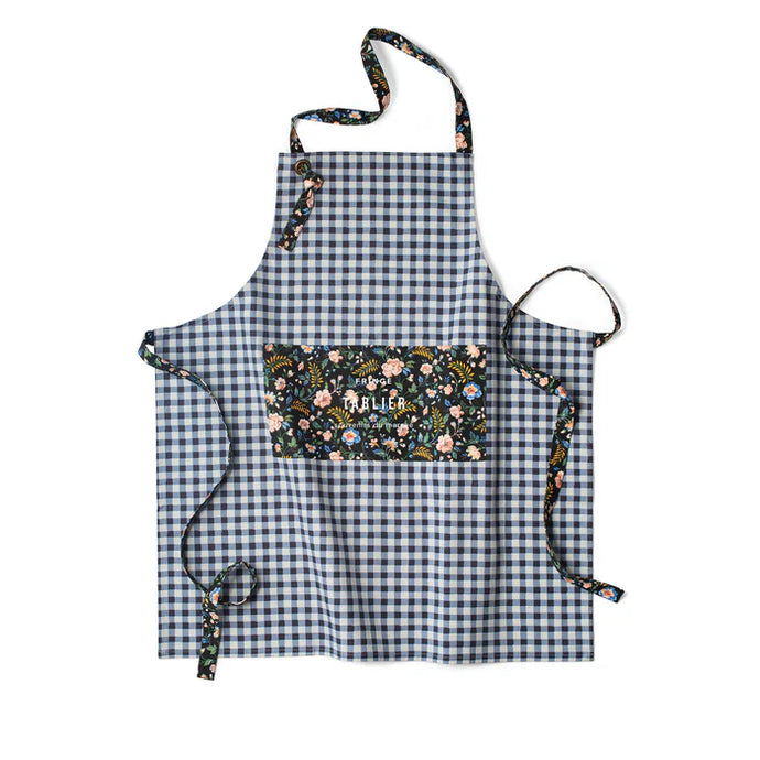 Momento Gingham Blue Apron