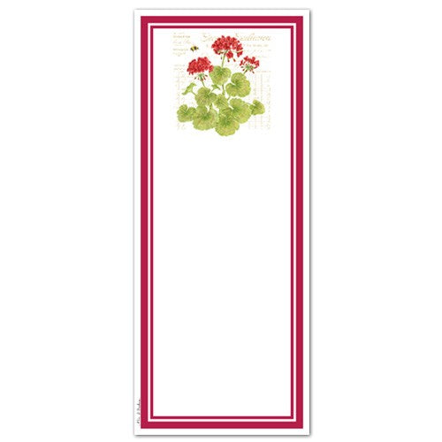 Red Geranium Magnetic Notepad