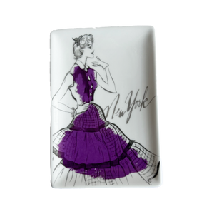 New York Purple Dress Tray Trinket Dish
