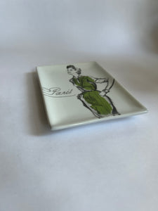 Rosanna Belle Boudoir Paris Green Dress Tray Trinket Dish