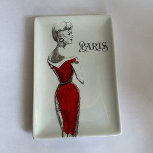 Rosanna Belle Boudoir Paris Red Dress Tray Trinket Dish