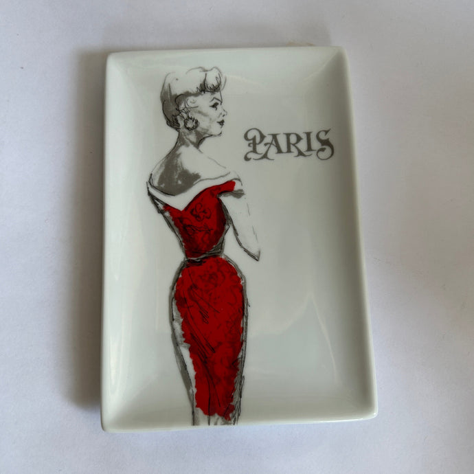 Rosanna Belle Boudoir Paris Red Dress Tray Trinket Dish