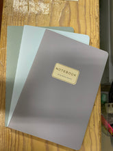 Load image into Gallery viewer, 3 Pack - Saddle Stitch Soft Cover Notebook (Pastel Blue, Purple and Sage Green)