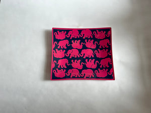 Lilly Pulitzer - Pink Elephants Glass Catchall Tray