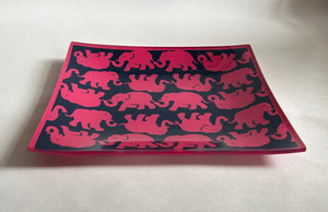 Lilly Pulitzer - Pink Elephants Glass Catchall Tray