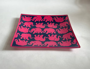 Lilly Pulitzer - Pink Elephants Glass Catchall Tray