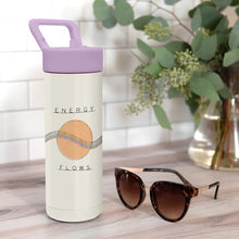 Load image into Gallery viewer, Energy Flows Snap-Hook Water Bottle with Straw