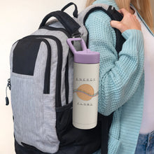 Load image into Gallery viewer, Energy Flows Snap-Hook Water Bottle with Straw