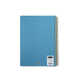 Designworks Textured Paper Twin Wire Notebook - Large Blue
