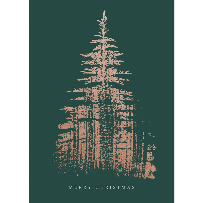 SET OF 3 Elegant Pine Tree Christmas Cards & Envelopes
