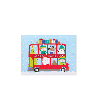 SET OF 3 "Santa Special Delivery Bus" Puzzle Cards