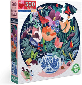 "Still Life With Flowers" 500 Piece Round Puzzle