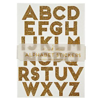 Gold Sparkle Alphabet Stickers - Petals and Postings