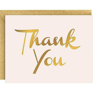 Gold Foil on Blush Thank You Cards - Set of 10 - Petals and Postings