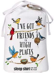 Bird Friends Sleep Shirt with Gift Bag - Petals and Postings
