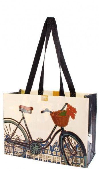 Linnea Design Amsterdam Bike Horizontal Tote Bag - Artwork by Johanna Riley - Petals and Postings