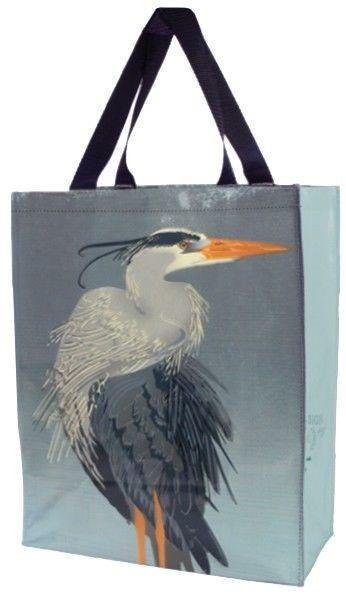 Linnea Design Blue Heron Vertical Tote Bag - Artwork by Johanna Riley - Petals and Postings