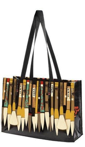 Linnea Design Paint Brushes Sumi Horizontal Tote Bag - Artwork by Johanna Riley - Petals and Postings