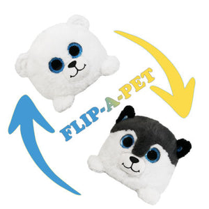 Husky and Polar Bear Flip-A-Pet Toy