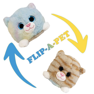 Orange Tabby and Rainbow Cat Flip-A-Pet Toy