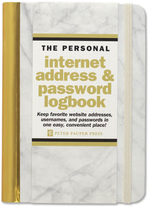 Peter Pauper Press Marble Internet Address and Password Logbook