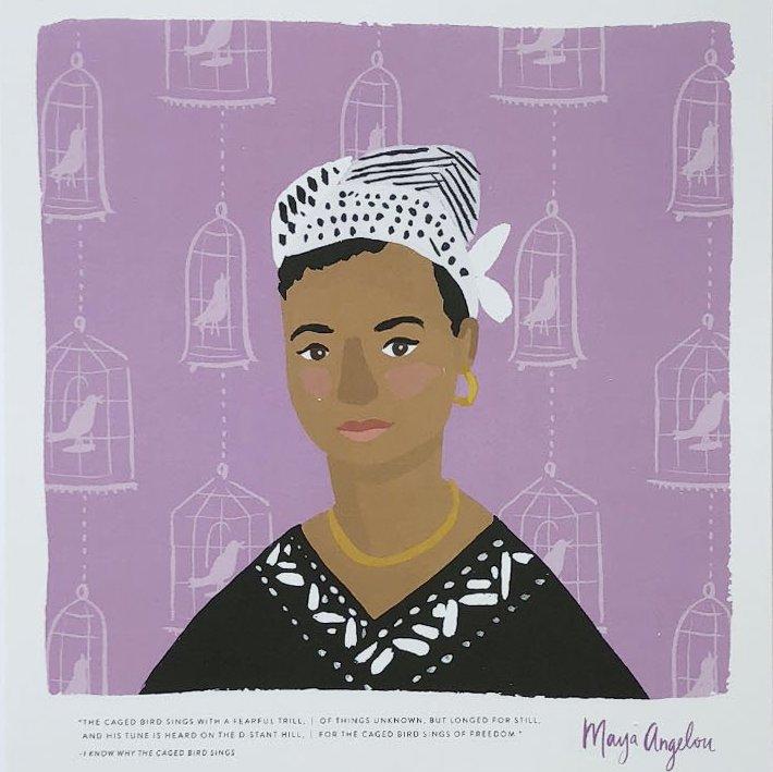 Ladies of Literature Maya Angelou Print