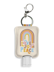 Love Joy Peace Hand-Sanitizer Holder With Travel Bottle