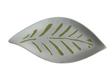 Load image into Gallery viewer, Boston International Ceramic Serving Plate, 13x6 inches, Safari White Green Large