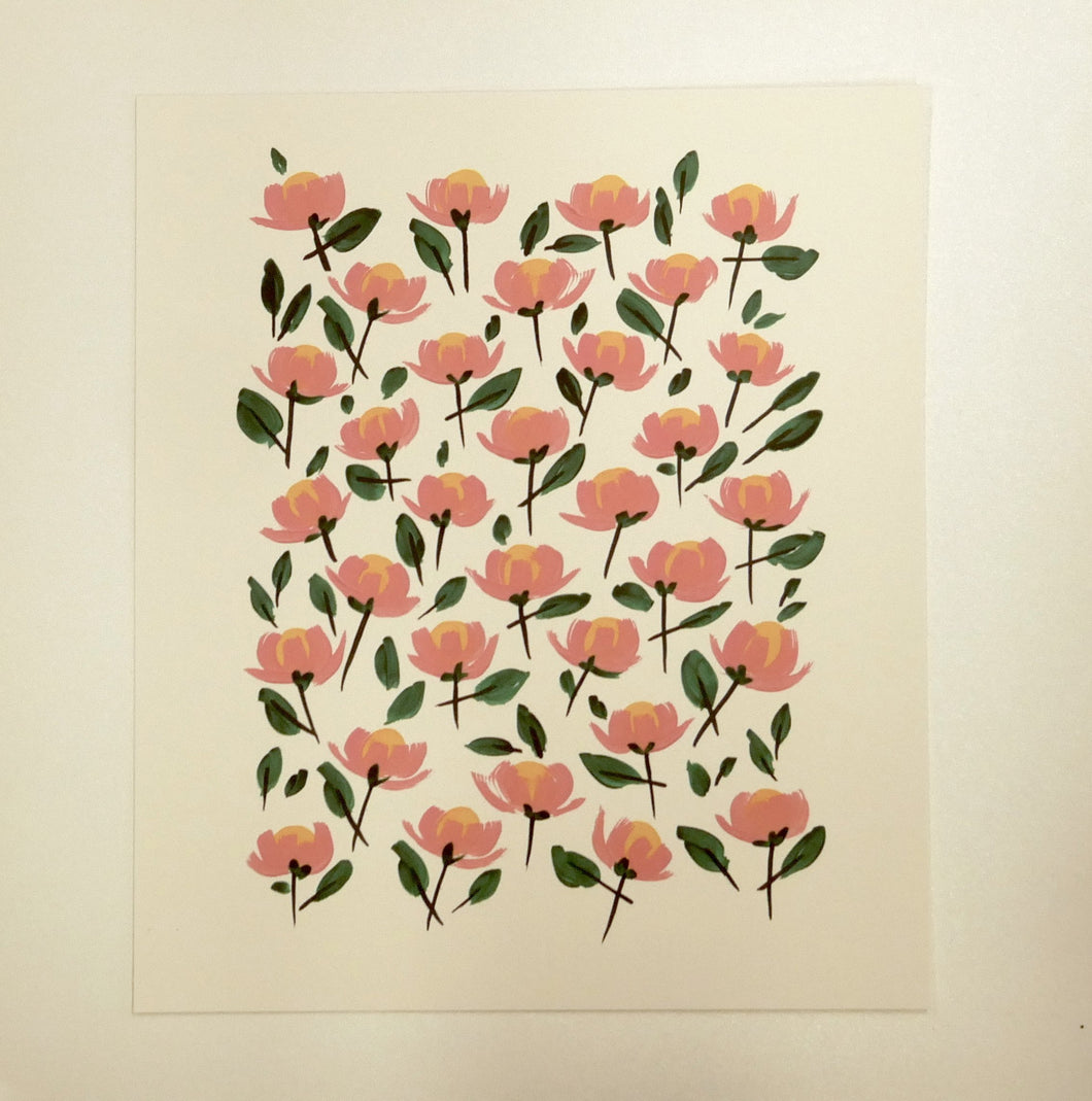 Blossom Contemporary Retro Art Print