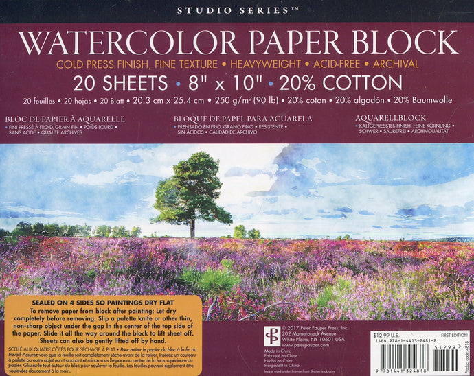 Peter Pauper Press Watercolor Paper Block