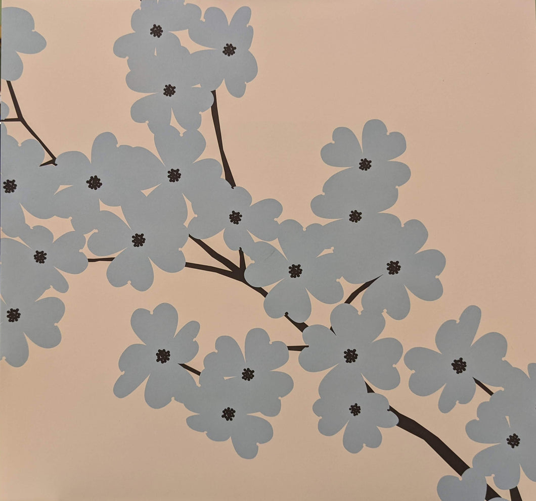 Blue Cherry Blossom Contemporary Art Print