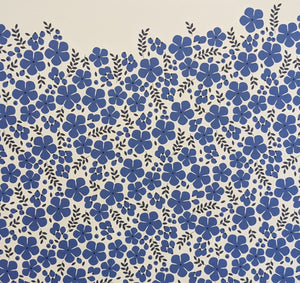 Cobalt Blue Flowers Contemporary Art Print