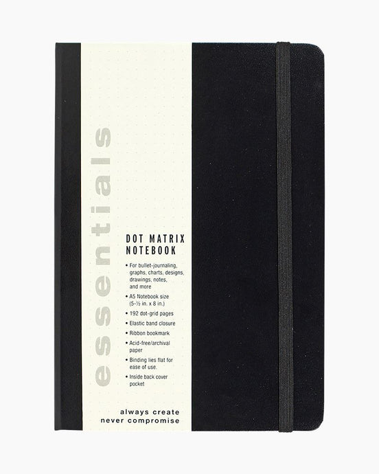 Essentials Large Black Dot Matrix Notebook