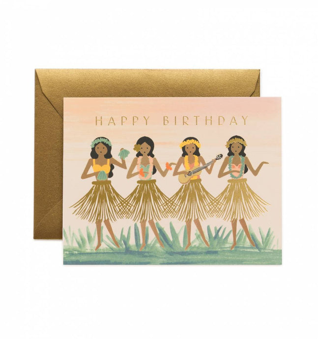 Hula Birthday Card - Petals and Postings