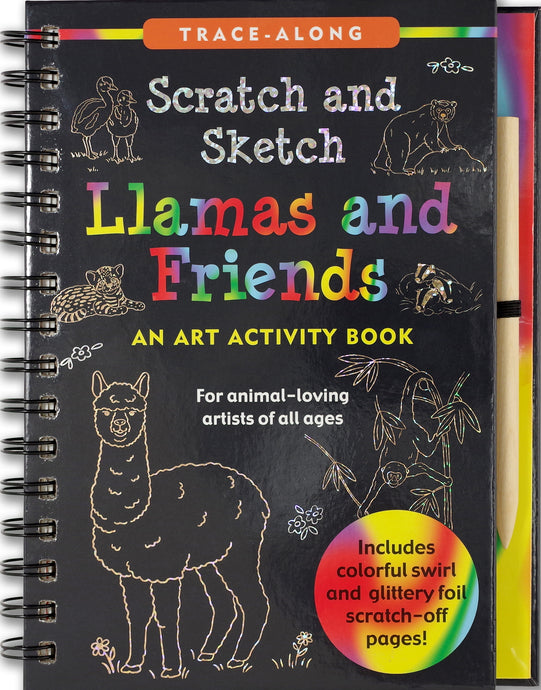 Peter Pauper Press Trace - Along Scratch and Sketch Llamas and Friends