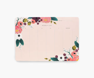 Rifle Paper Co. Pink Floral Weekly Desk Pad